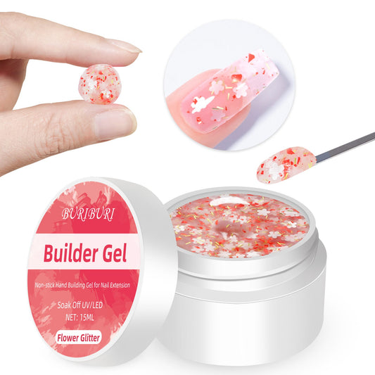 Solid Flower Glitter Builder Gel