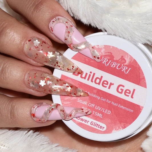 Solid Flower Glitter Builder Gel