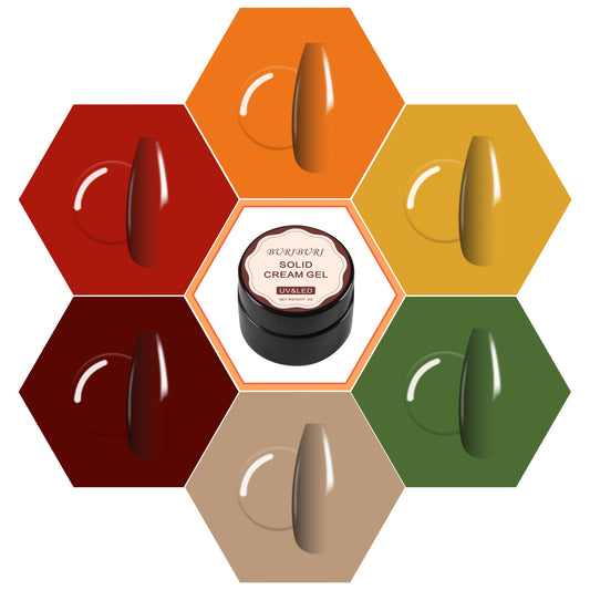 Summer 6 Colors Solid Cream Nail Polish Set