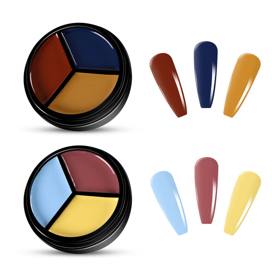 2pcs 3-Colors-in-1 Solid Cream Gel Polish 6 Colors - Leo + Jupiter