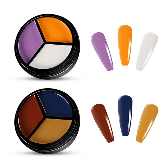 2pcs 3-Colors-in-1 Solid Cream Gel Polish 6 Colors - Earth + Leo