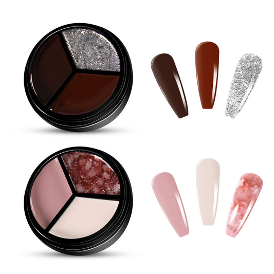 2pcs 3-Colors-in-1 Solid Cream Gel Polish 6 Colors - Capricorn + Kepler