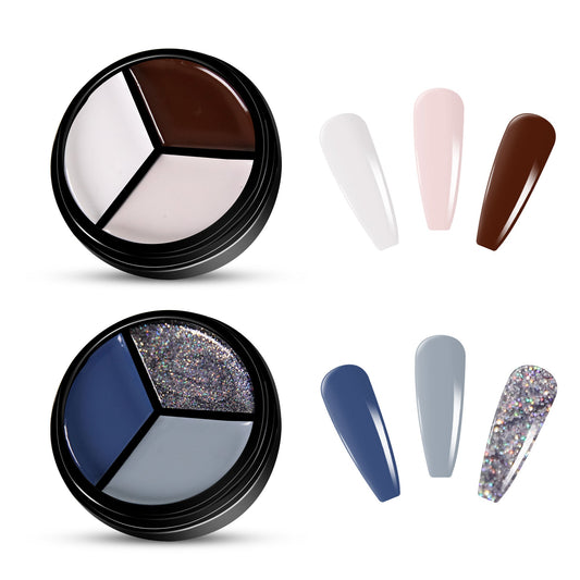 2pcs 3-Colors-in-1 Solid Cream Gel Polish 6 Colors - Cancer + Nuna