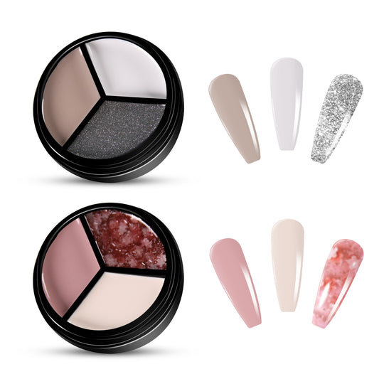 2pcs 3-Colors-in-1 Solid Cream Gel Polish 6 Colors - Virgo + Kepler