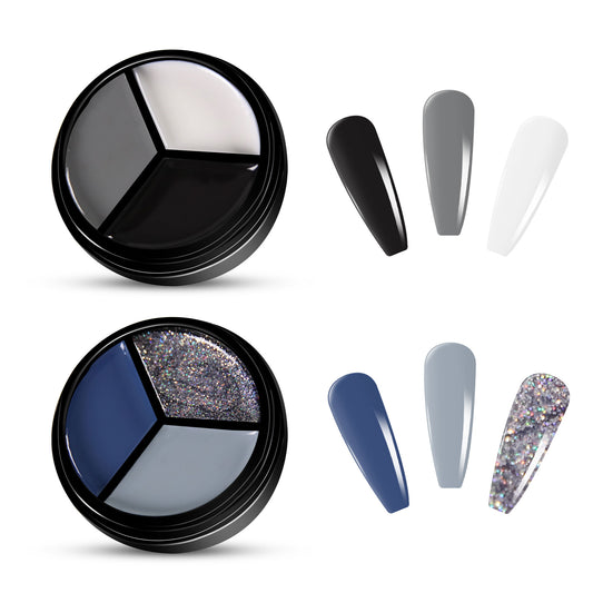 2pcs 3-Colors-in-1 Solid Cream Gel Polish 6 Colors - Libra + Nuna