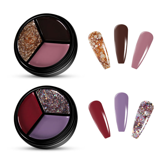 2pcs 3-Colors-in-1 Solid Cream Gel Polish 6 Colors - Scorpio + Pluto
