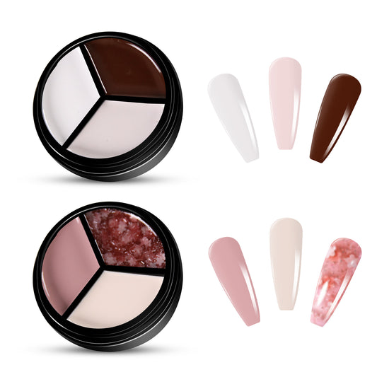 2pcs 3-Colors-in-1 Solid Cream Gel Polish 6 Colors - Cancer + Kepler