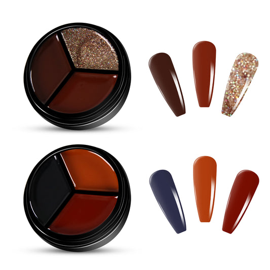 2pcs 3-Colors-in-1 Solid Cream Gel Polish 6 Colors - Sagittarius + Saturn