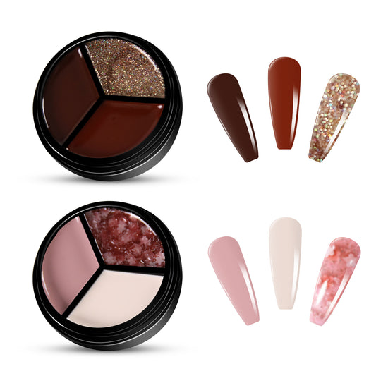 2pcs 3-Colors-in-1 Solid Cream Gel Polish 6 Colors - Sagittarius + Kepler