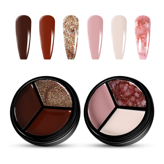 2pcs 3-Colors-in-1 Solid Cream Gel Polish 6 Colors - Sagittarius + Kepler