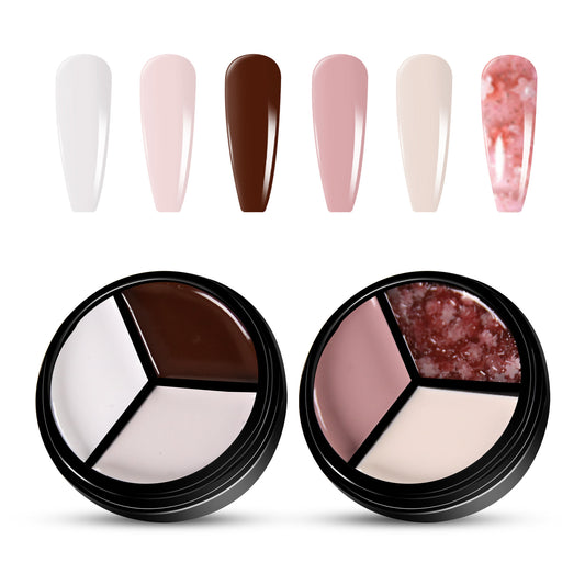 2pcs 3-Colors-in-1 Solid Cream Gel Polish 6 Colors - Cancer + Kepler