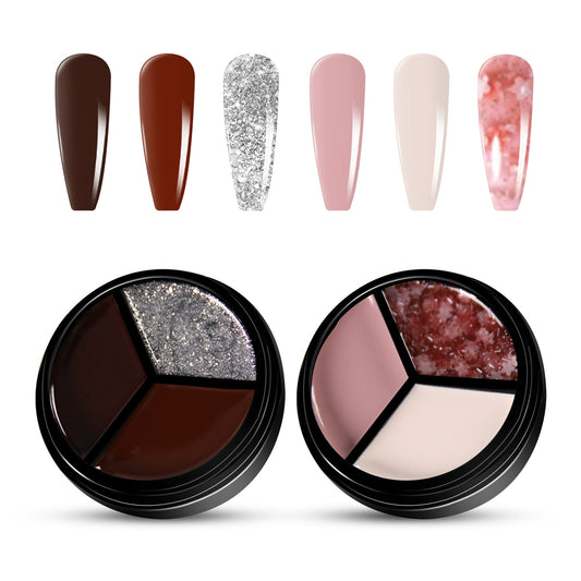 2pcs 3-Colors-in-1 Solid Cream Gel Polish 6 Colors - Capricorn + Kepler