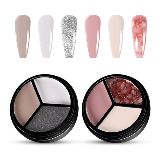 2pcs 3-Colors-in-1 Solid Cream Gel Polish 6 Colors - Virgo + Kepler