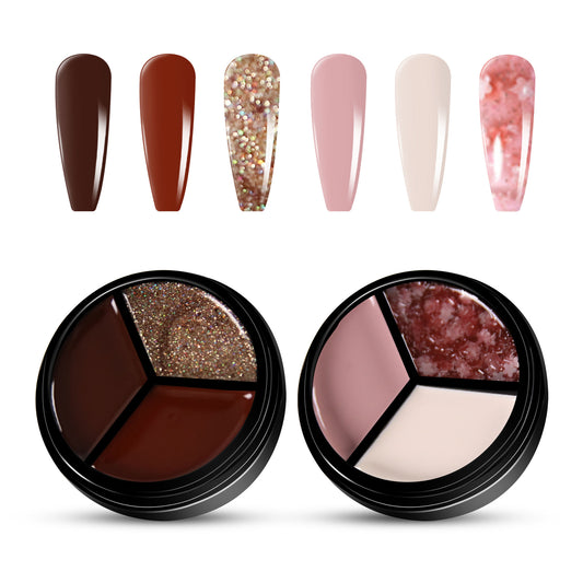 2pcs 3-Colors-in-1 Solid Cream Gel Polish 6 Colors - Sagittarius + Kepler