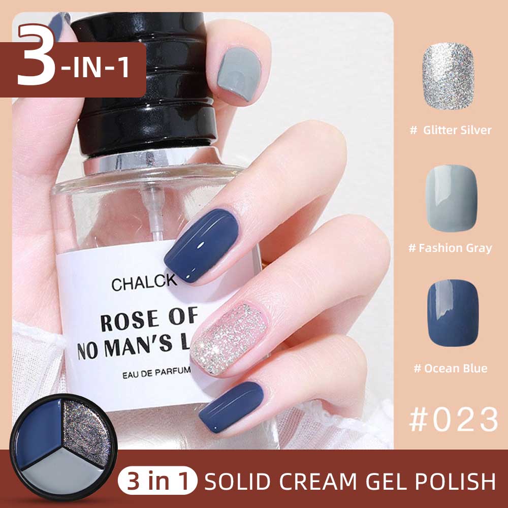 2pcs 3-Colors-in-1 Solid Cream Gel Polish 6 Colors - Libra + Nuna