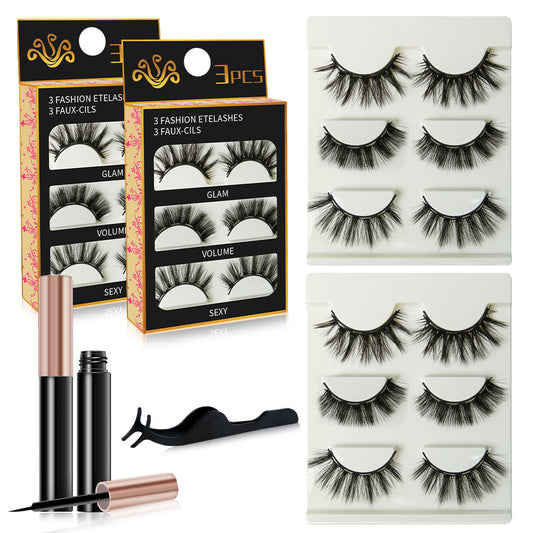 6 Pairs 10-25mm 3D Magnetic Eyelashes & Eyeliner Kit Reusable No Glue False Lashes
