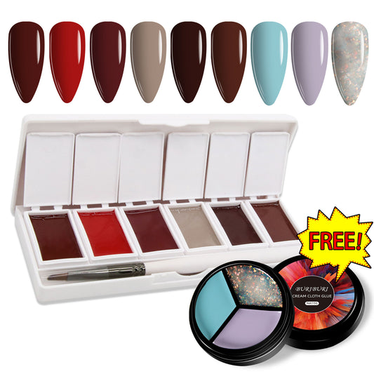 Modern Beauty 6-colors-in-1 + Free 3-colors-in-1 (#20) Solid Cream Gel Polish