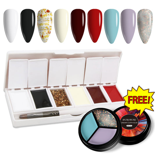 Luxury Hepburn Style 6-colors-in-1 + Free 3-colors-in-1 (#20) Solid Cream Gel Polish