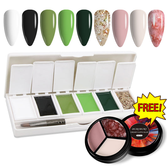 Misty Forest 6-colors-in-1 + Free 3-colors-in-1 (#24) Solid Cream Gel Polish