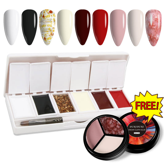 Luxury Hepburn Style 6-colors-in-1 + Free 3-colors-in-1 (#24) Solid Cream Gel Polish