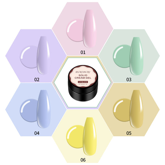 Ice Cream - 6 Colors Solid Cream Gel Nails Polish Set