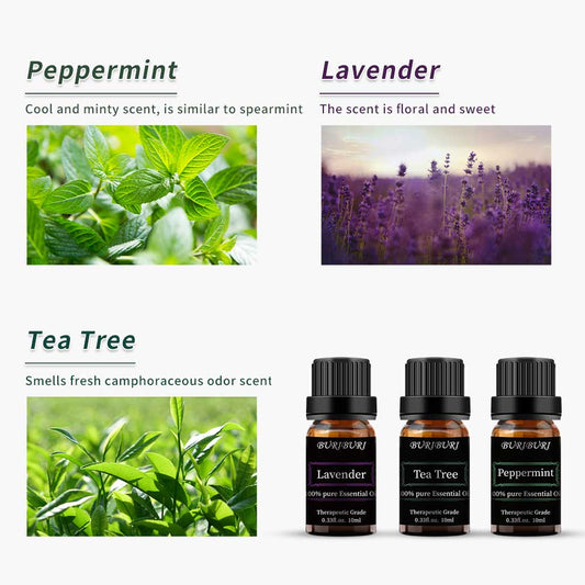 lavender, peppermint, sandalwood,tea tree, jasmine,rose essential oil