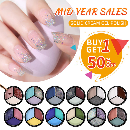 3 Colors in 1 Solid Cream Gel Polish