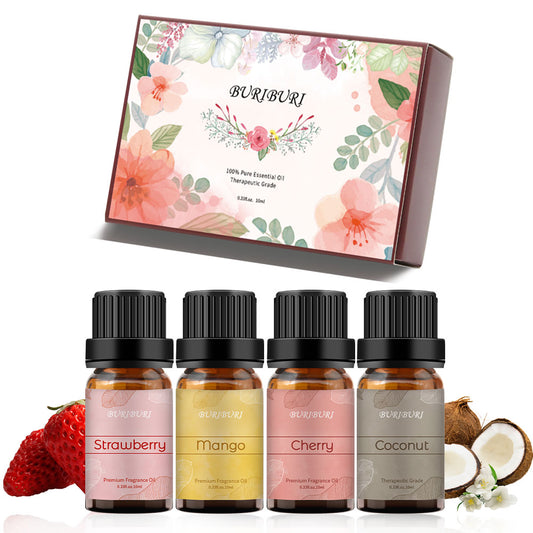 4pcs 10ml Essential Oil Set (Strawberry, Cherry, Mango, Coconut)