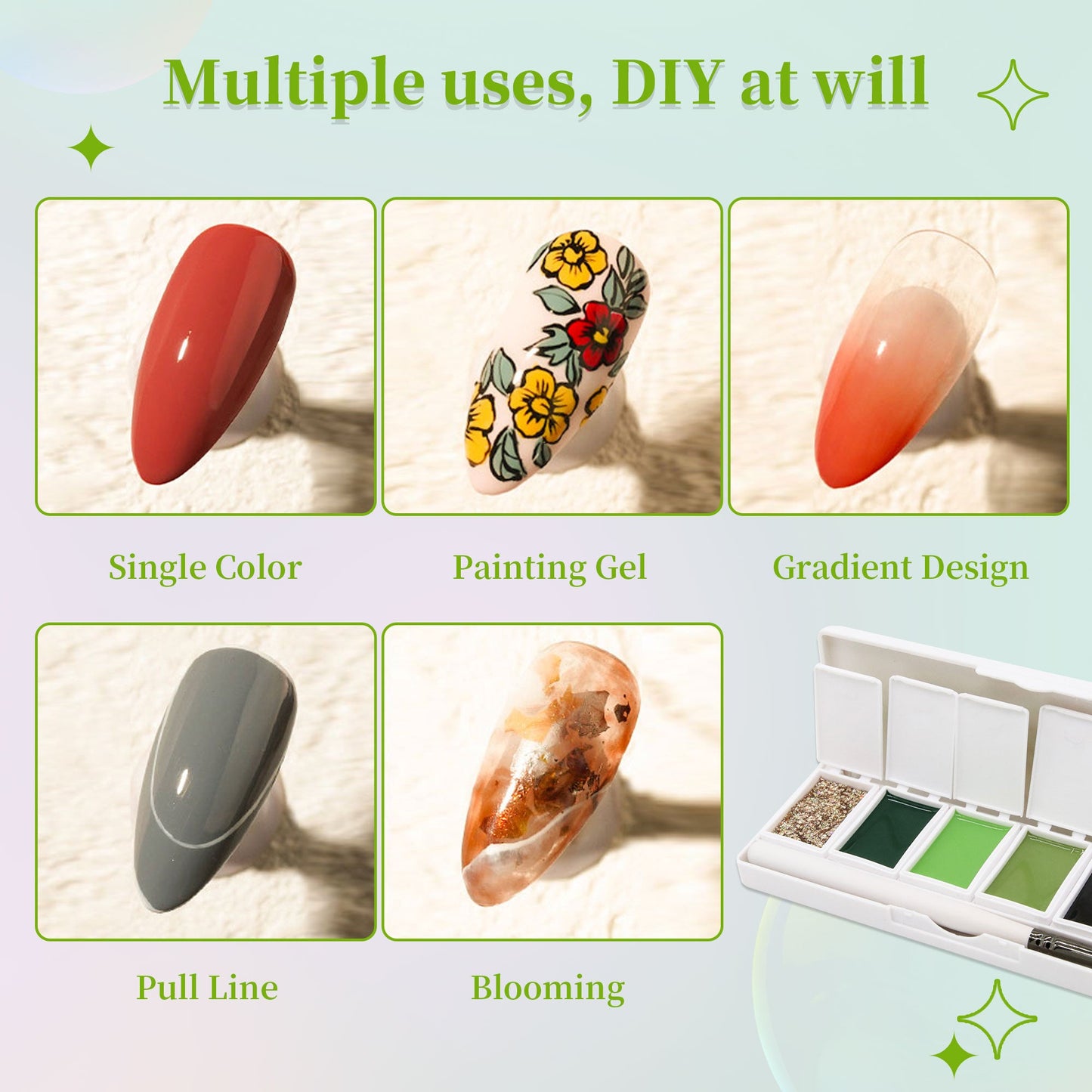 Misty Forest 6-colors-in-1 + Free 3-colors-in-1 (#08) Solid Cream Gel Polish