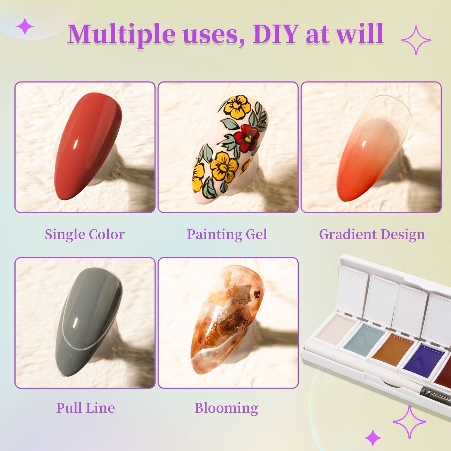 Dunhuang Mural 6-colors-in-1 + Free 3-colors-in-1 (#24) Solid Cream Gel Polish