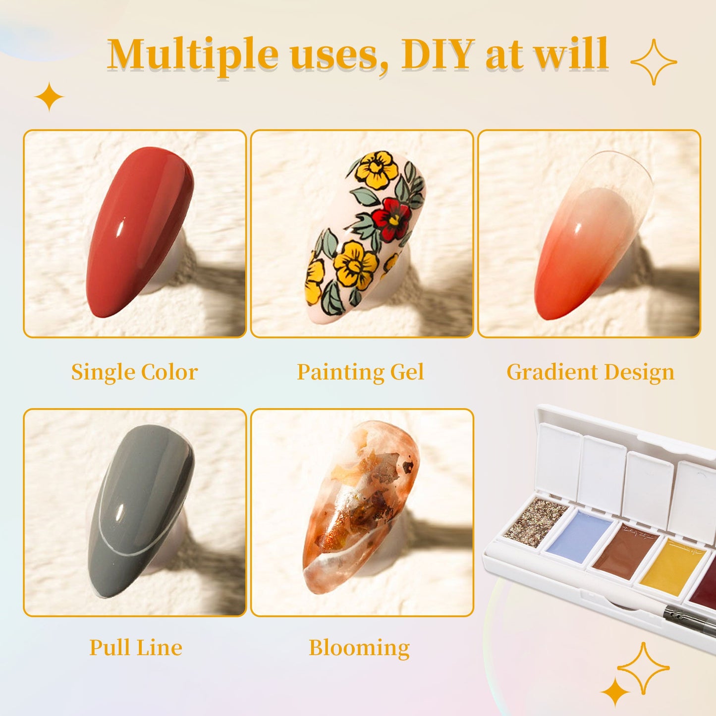 Oil Painting Barley 6-colors-in-1 + Free 3-colors-in-1 (#08) Solid Cream Gel Polish