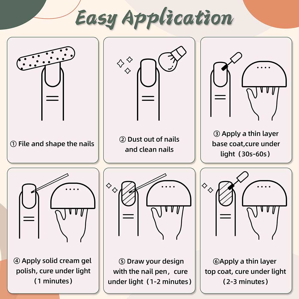 Happy Festive Color 6 Colors Set + Free 3-colors-in-1 (#20) Solid Cream Gel Polish