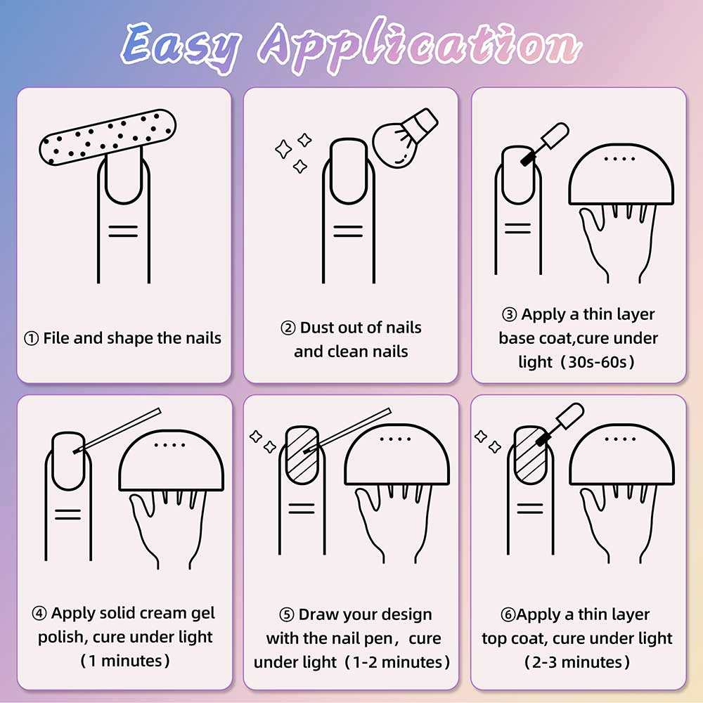 Shiny Glitter 6 Colors Set + Free 3-colors-in-1 (#20) Solid Cream Gel Polish