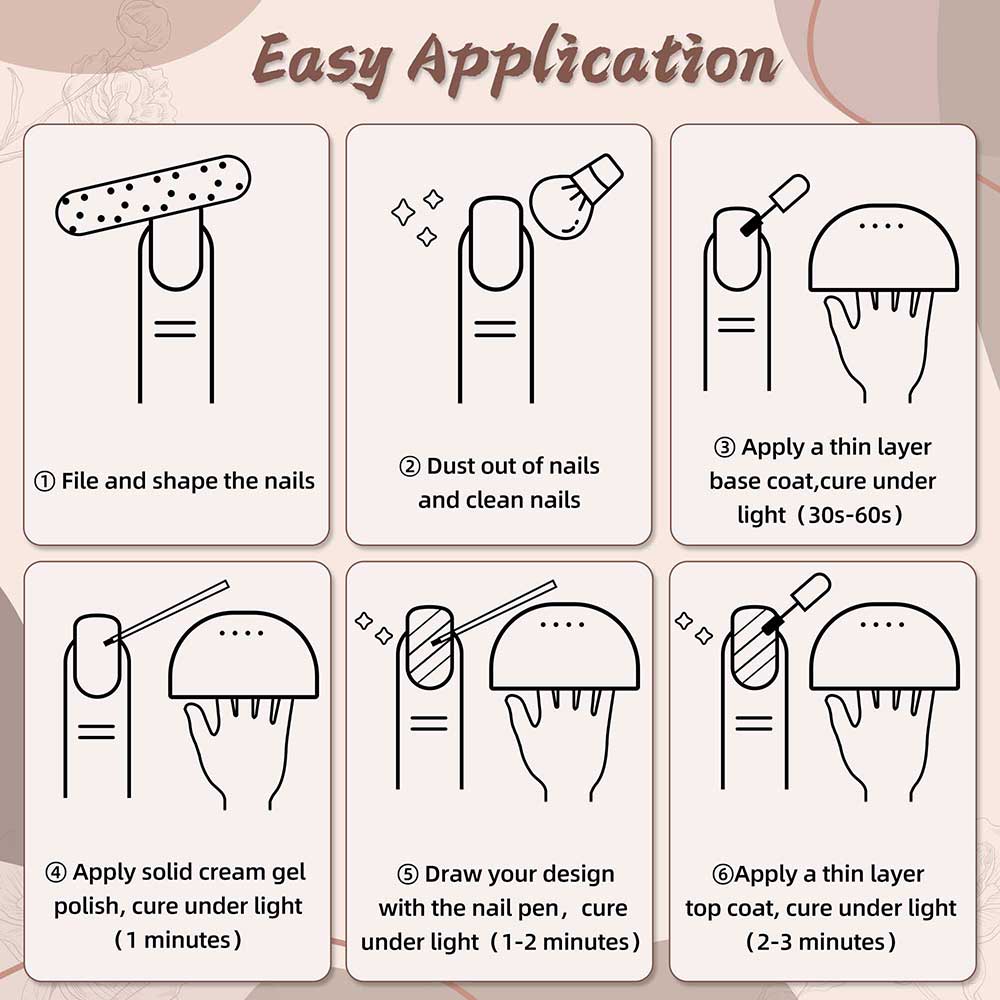 Classic Nude Color 6 Colors Set + Free 3-colors-in-1 (#12) Solid Cream Gel Polish