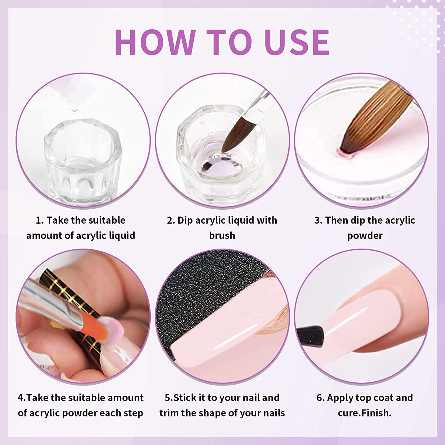 11Pcs Acrylic Nail Powder Set with Acrylic Nail Brush