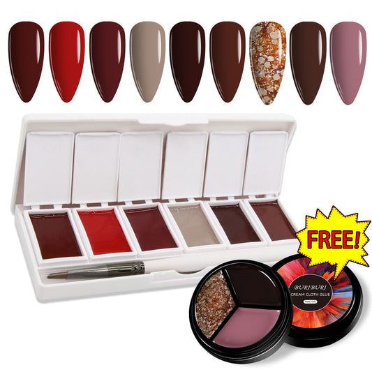 Modern Beauty 6-colors-in-1 + Free 3-colors-in-1 (#08) Solid Cream Gel Polish