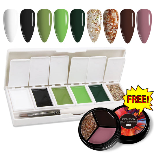 Misty Forest 6-colors-in-1 + Free 3-colors-in-1 (#08) Solid Cream Gel Polish