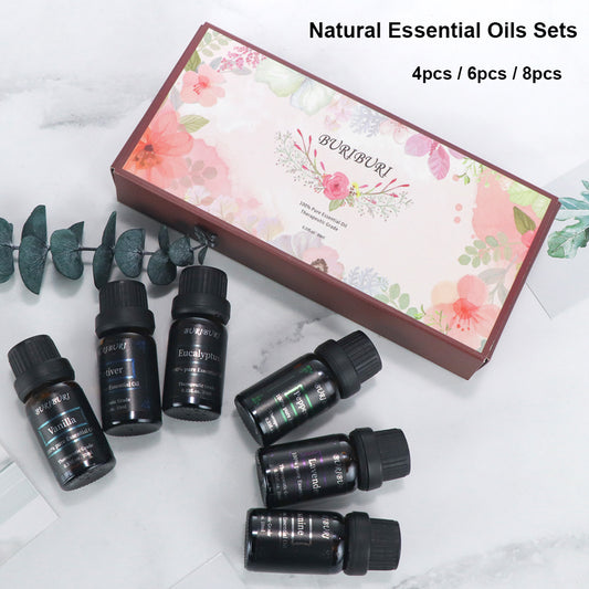 4pcs / 6pcs / 8pcs 10ml Natural Essential Oils Sets for Aromatherapy, Diffuser, Spa, Massage, DIY Candle Making