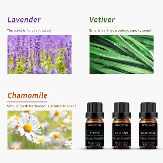 Lavender Chamomile Vetiver Essential Oils Diffuser Blends