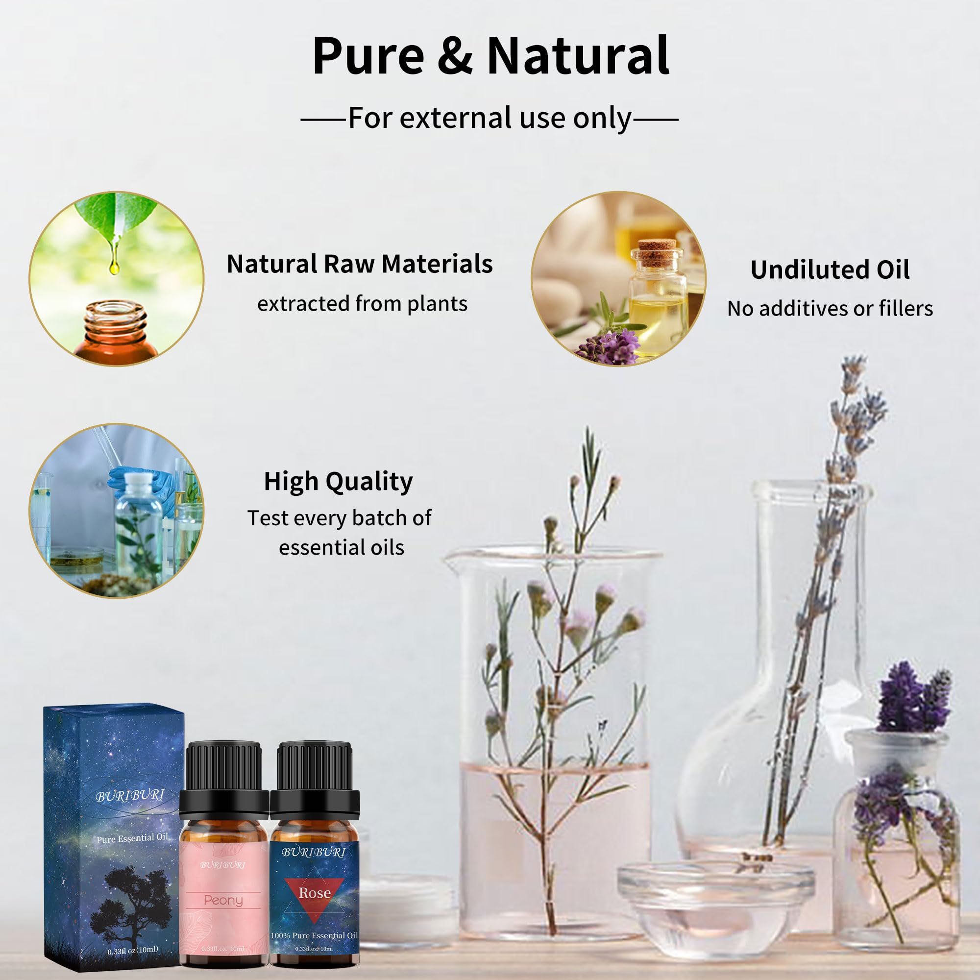 Rose and Peony Essential Oil Set 2 Pack