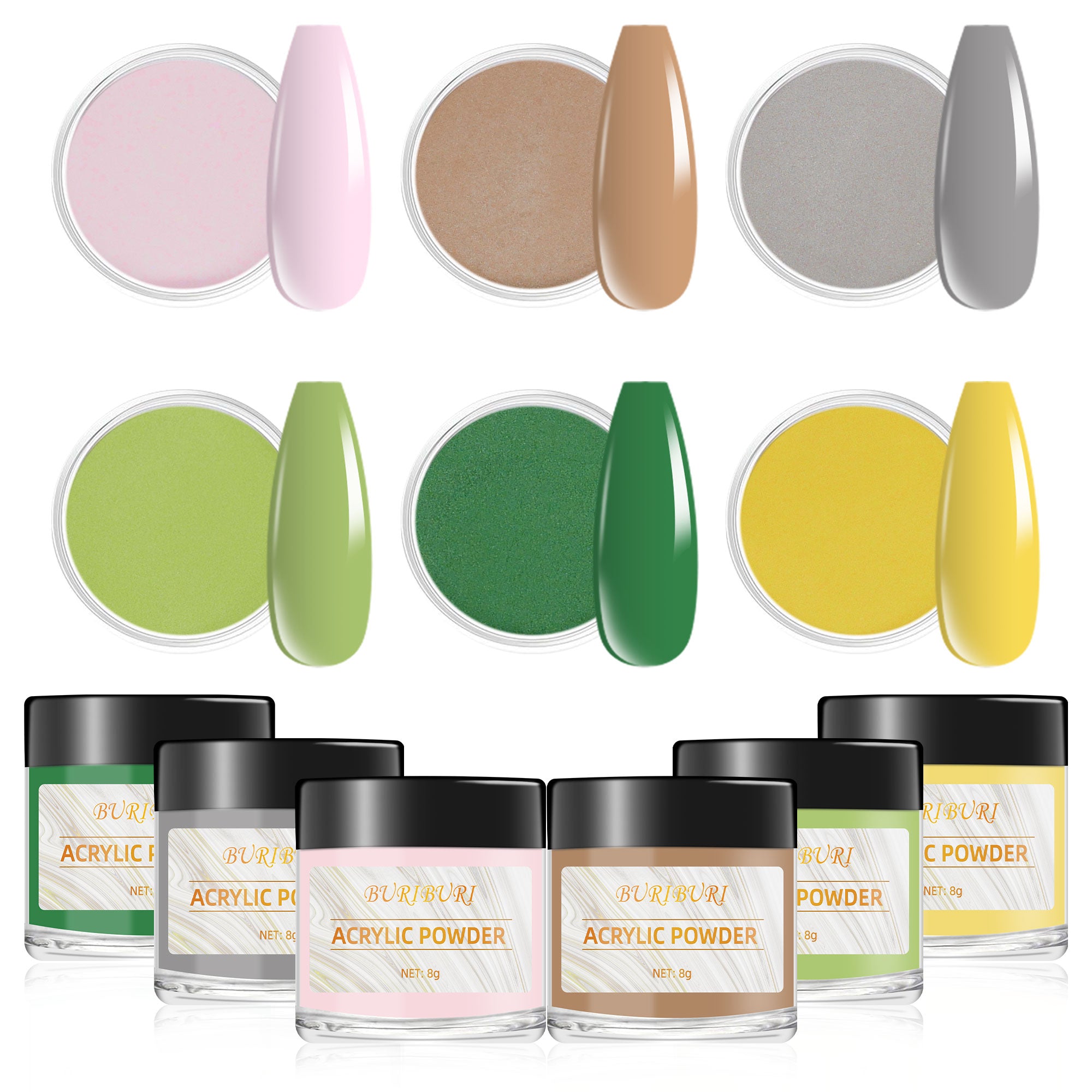 Candy Pudding- 6 Colors Nails Acrylic Powder Set