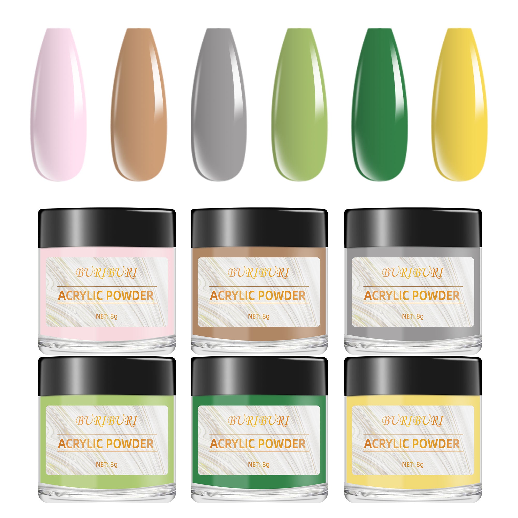 Candy Pudding- 6 Colors Nails Acrylic Powder Set