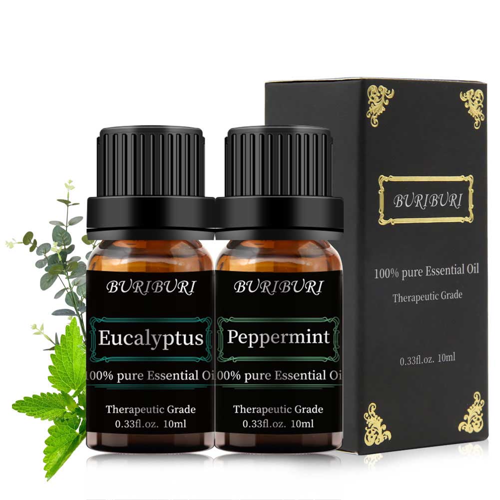 2pcs 10ml Eucalyptus + Peppermint Essential Oil Set