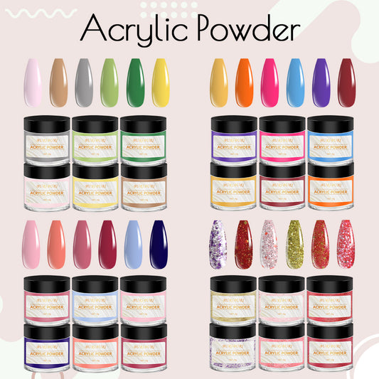 24 Colors Nails Acrylic Powder Set