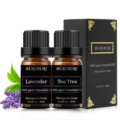 2pcs 10ml Lavender + Tea Tree Essential Oil Set