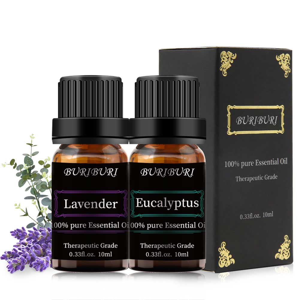 2pcs 10ml Lavender + Eucalyptus Essential Oil Set