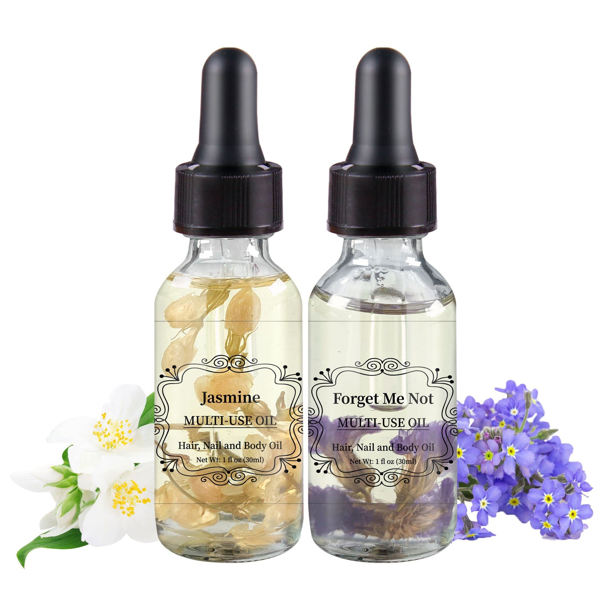 2pcs Jasmine + Forget Me Not Multi-Use Oil Flower Body Oils Set