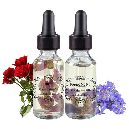 2pcs Rose + Forget Me Not Multi-Use Oil Flower Body Oils Set