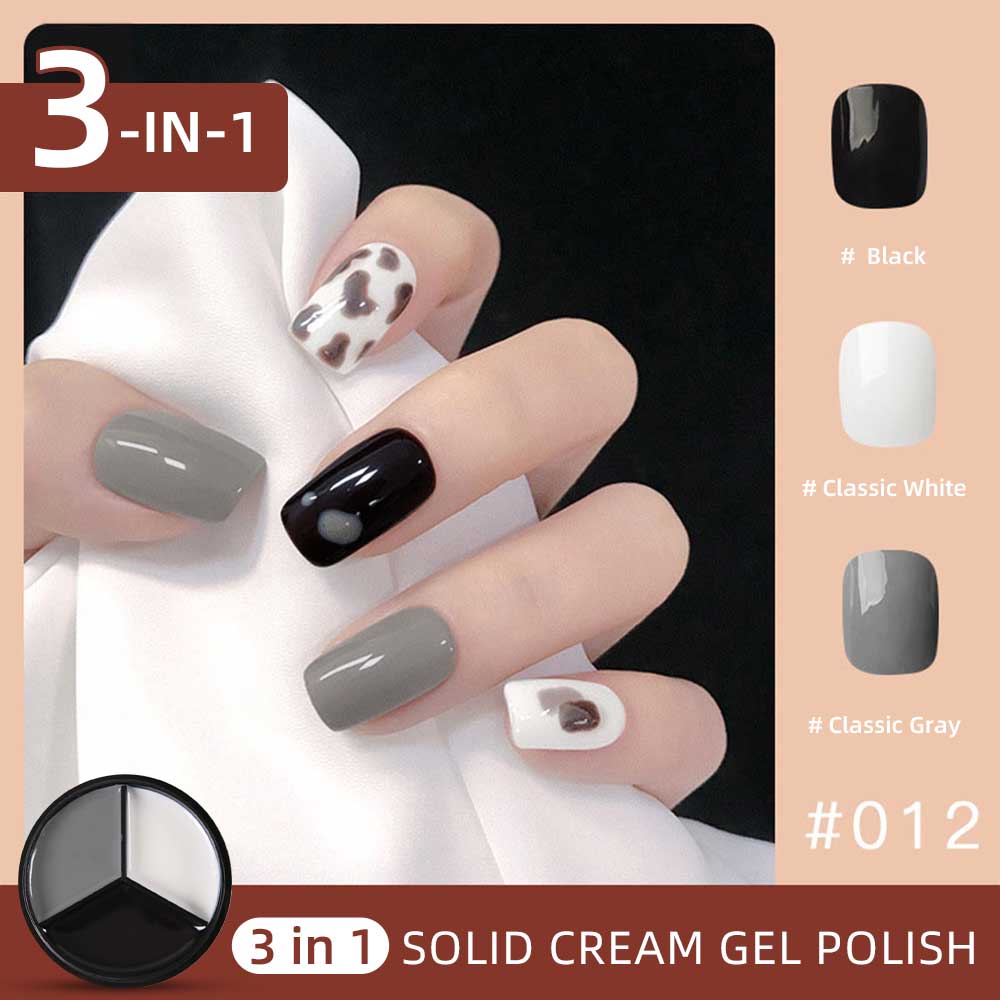 2pcs 3-Colors-in-1 Solid Cream Gel Polish 6 Colors - Libra + Nuna