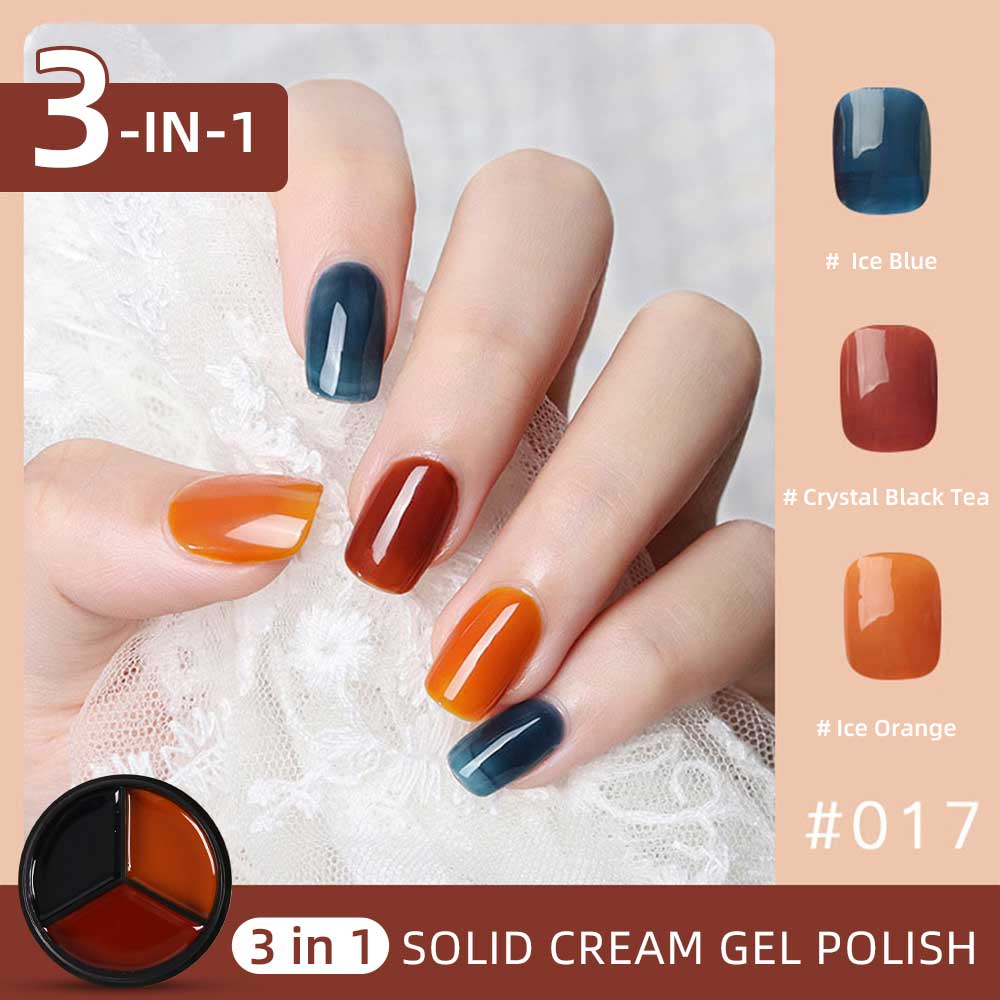 2pcs 3-Colors-in-1 Solid Cream Gel Polish 6 Colors - Sagittarius + Saturn